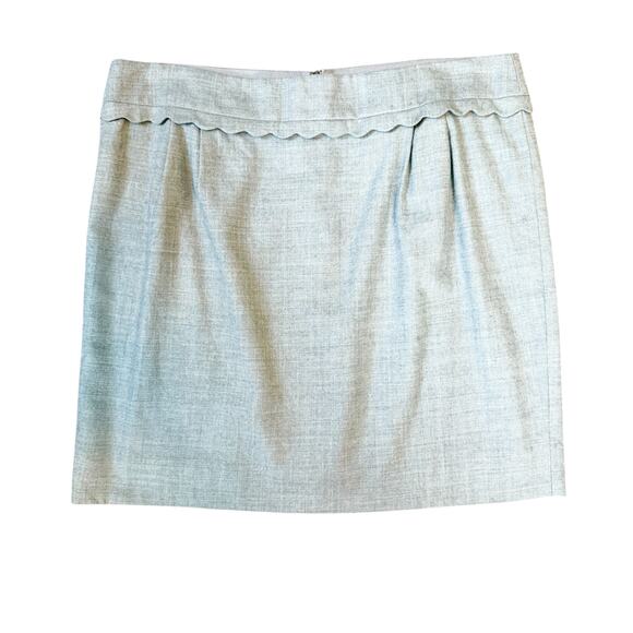J.Crew Gray Scallop Waist Wool Mini Skirt Size 12 - Picture 1 of 4